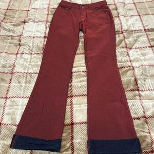 Red bootcut jeans